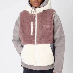 Kith Sherpa Vest Men's Hoodie Colorblock, Zip closure, Pockets, Lined Size Large